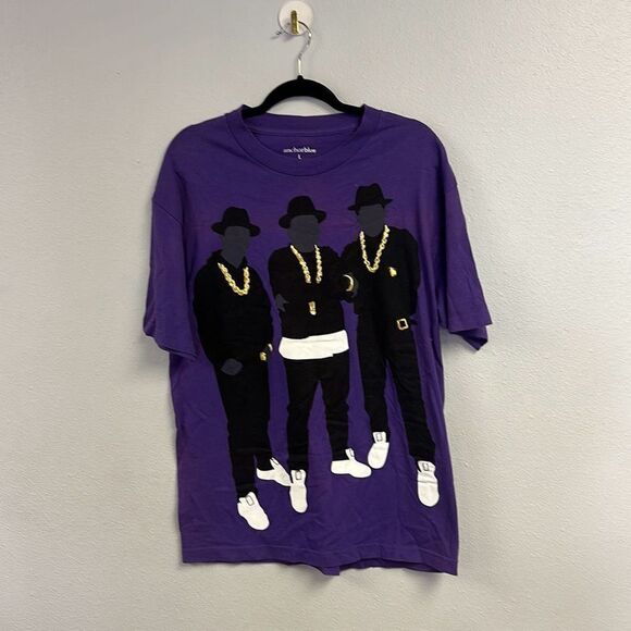 Anchorblue Mens Purple Run DMC Cotton Graphic Short Sleeve T-Shirt Large - Picture 1 of 5